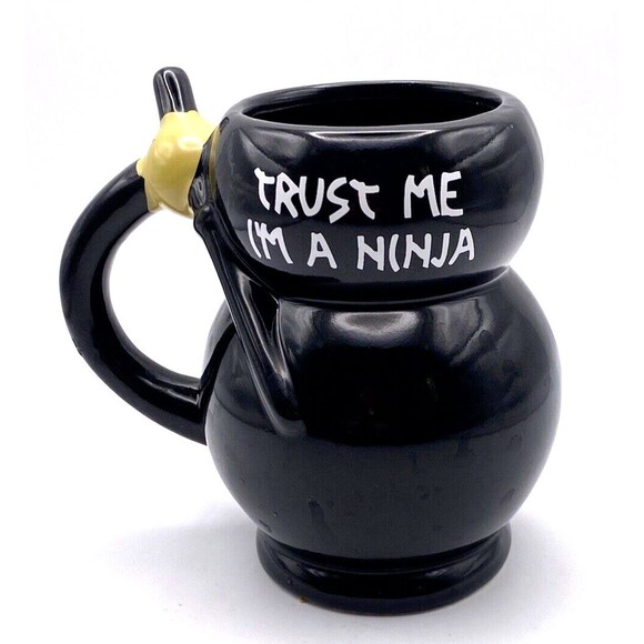 "TRUST ME I'M A NINJA" Coffee Mug Big Mouth Inc. 4 1/2 Inches Tall - Picture 2 of 7